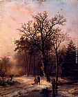Barend Cornelis Koekkoek Canvas Paintings - Forest In Winter